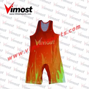 Custom Sublimation Wrestling Singlet thumbnail-1