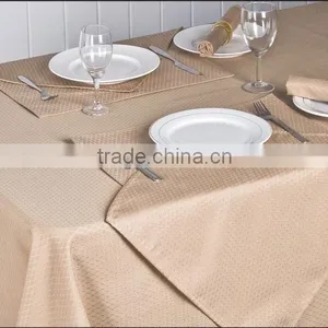 Solid Elegant Jacquard Damask Wedding Table Cloth thumbnail-2
