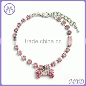 Customized Crystal Stone Pearl Dog Necklace Jewelry for Small Pets thumbnail-5