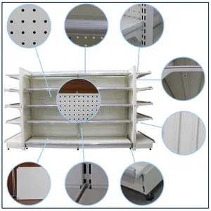 Stylish Double-Sided Metal Supermarket Gondola Shelving for Retail Store Use thumbnail-1