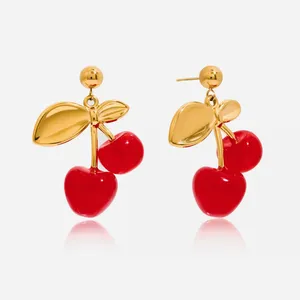 Wholesale 18K Gold Plated Waterproof Heart Earrings - Stainless Steel Fashion Jewelry thumbnail-2