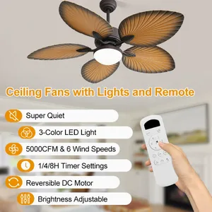 52-inch Southeast Asian Tropical Fan Light/ABS Fan Light/three-color Dimming Fan Light（Wechat:13510231336） thumbnail-3