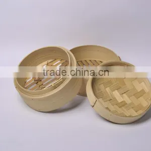 Food Grade Eco-friendly Handmade Cooking Food Bamboo Steamer thumbnail-1