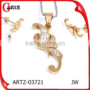 German Stainless Steel Jewelry Gold Plated Fashion Jewelry Sets thumbnail-1