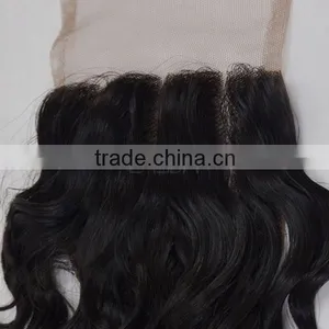 7A Wholesale Virgin Hair Invisible Knots Silk Base Closure Cheap Stock Silk Base Closure Three 3 Part Silk Base Lace Closure thumbnail-2