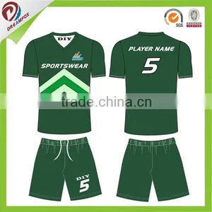 2015 New Style Custom Sublimation High Quality Black Green Soccer Jersey Wholesale thumbnail-1