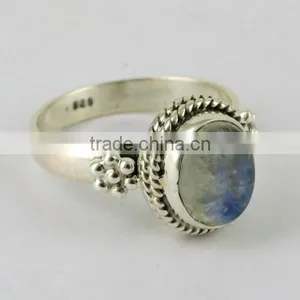 White Rainbow Moonstone 925 Sterling Silver Ring thumbnail-1