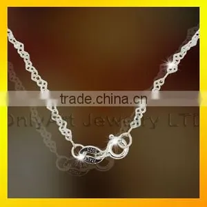 Fancy Long Chain 925 Silver Necklave Top Quality Women Necklace Jewelry thumbnail-5