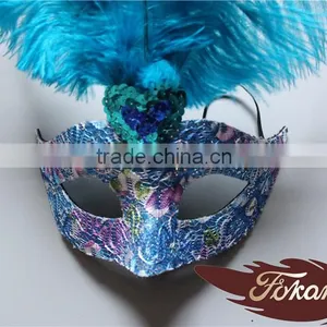 Wholesale Cloth Trim Big Ostrich Feather Mask For Bachelorette Party Supplies thumbnail-6