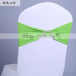 Heart Ornament Elastic Wedding Chair Cover Sashes Party Banquet Decoration Bow thumbnail-5