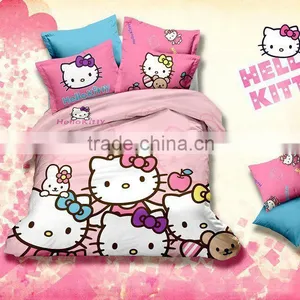 High Quality 100% Cotton Reactive Printed Hello Kitty Bedding Sets for Children thumbnail-1
