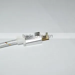 Dual Nylon Braided Cable Gold Plated With Aluminium Alloy Casing and Metal Head thumbnail-3