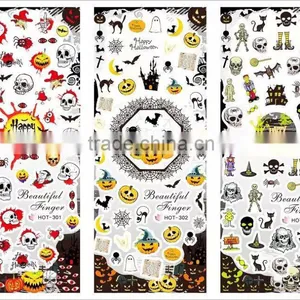 Halloween Nail Art Water Transfer Flower Bow Design Nail Sticker Decals DIY Foils thumbnail-4