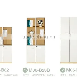 MDF Modern Style Bookcase With Glass Doors Model thumbnail-3