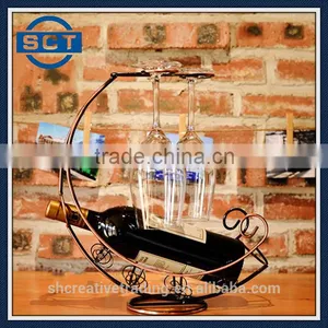 Pirate Ship Shaped Red Wine Bottle Holder Wine Rack thumbnail-1