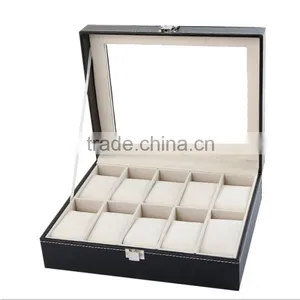 Wholesale Custom Stunning Wlegant 10 Slots Black Wooden Watch Boxes For Men. Quality Choice thumbnail-5