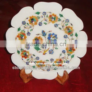 Exclusive Marble Inlay Plate Handcrafted Marble Inlay Plate thumbnail-1
