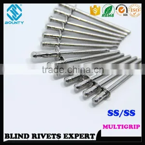 HIGH QUALITY FACTORY DOME HEAD STAINLESS STEEL BODY STAINLESS STEEL MANDREL MULTI GRIP POP BLIND RIVETS thumbnail-4