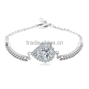 18K Rose Gold and White Gold Plated Jewelry Women Chain and Micro AAA Cubic Zircon Pave 2 Carat Pear Cut CZ Bracelet thumbnail-1