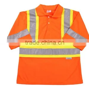 High Visibility Fluorescent Hi-Viz Reflective Safety Polo Shirt 2016 Newest 100% Polyester Two Tone thumbnail-2