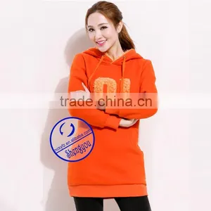 Wholesale Womens Cheap Extra Long Applique Hoodie thumbnail-3