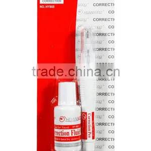 YIWU Market Wite-out Metal Tip Correction Fluid(HY-612+HY-602 Set) Liquid Corrector in Blister Card thumbnail-1