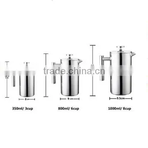 Succinct Unique Stainless Steel French Press Coffee Maker thumbnail-1