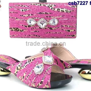 CSB7227 Top Fashion Latest Fashion Woman Italy Style High Heel Shoes and Glitter Bags thumbnail-2