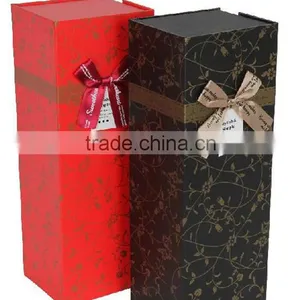 Custom Printed Paper Wine Box With Ribbon thumbnail-3