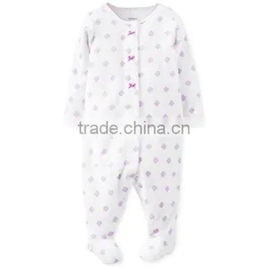 China Online Shopping 100% Cotton Infant Baby Girls Casual Long Sleeve Coverall Romper thumbnail-1