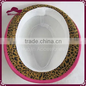 Unisex Fedora Short Brim Leopard Pattern Printed Hat thumbnail-6