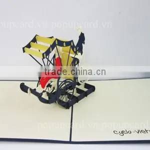 Viet Nam Pedicabs Greeting Pop up Cards thumbnail-2