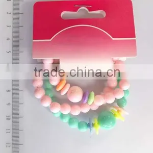Lovely Three Colors Beaded Bracelet Set for Children thumbnail-2