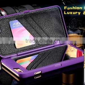 Lady 3D Water Flip PU Leather Case For IPhone 6 6S For IPhone 6 Plus 6S + Wallet Mirror Case Dual Layer Card Slot Cover thumbnail-1