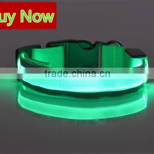 Lighted up LED Collar Striped Mesh Nylon Collar thumbnail-1