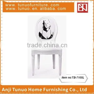White PU Louis Chair, Women Figures on the Back, Luxury Dining Chair TB-7105L thumbnail-2
