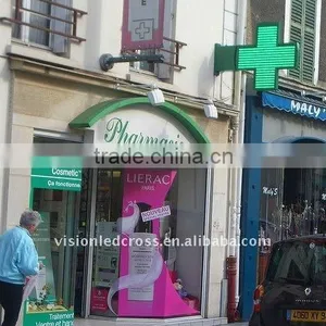 Cruz de Farmacia de LED Verde thumbnail-1