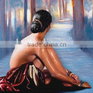 Newest Handmde Hot Selling Sex Woman Oil Painting on Canvas for Decor thumbnail-1