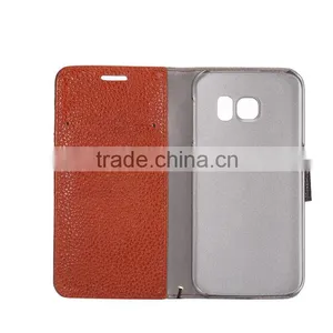 Luxury New Design Real Leather Wallet Mobile Phone Case For Samsung Galaxy S6 Edge thumbnail-5