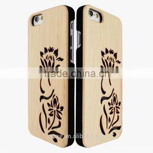 Custom Hollow Out PC+wood Phone Case for Iphone 6 thumbnail-2