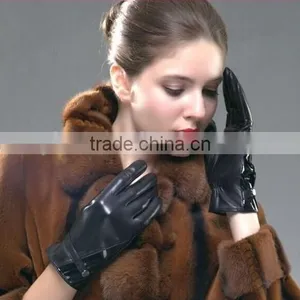 Sexy Black Leather Gloves For Ladies 2016 Hot Selling Leather Gloves For Ladies thumbnail-6