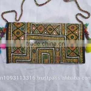 VINTAGE CLUTCH BANJARA HAND EMBROIDERY ETHNIC PATCHWORK HANDMADE BAG VINTAGE CROSS BODY CLUTCH BAG thumbnail-2