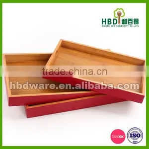 Best Selling Premium Bamboo Food Wooden Serving Tray for Sale thumbnail-5