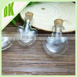 Small Apothecary Bell Jar Bottles With Loops Screws Necklaces~25mm x 22mm Clear Vials, Chains, Empty Mini Glass Bottle Factory thumbnail-5