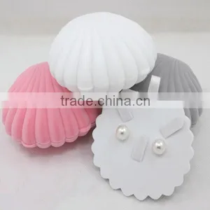 Velvet Shell Shape Box Shell Ring Box Velvet Packaging Box Ring Box thumbnail-3