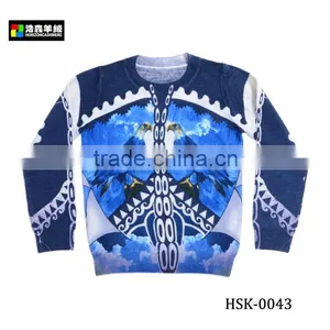 Fashion Printed Knitted Children's Sweater, Boys Stylish Wool Sweater thumbnail-1