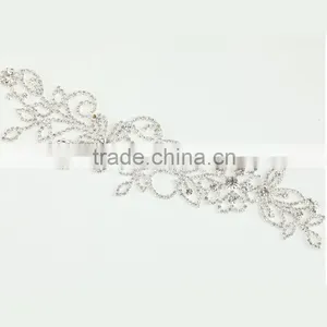Wholesale Fashion Design Decorative Bling Bling Crystal Bridal Rhinestone Applique for Dresses thumbnail-1
