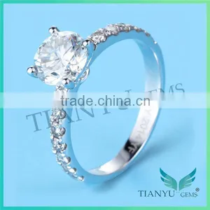 925 Sterling Sliver 9 Hearts & Flower VVS1 E-F Round Cut Moissanite Diamond Wedding Rings Price thumbnail-1