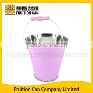Large Ice Bucket Pail Tin With Plastic Handle thumbnail-1