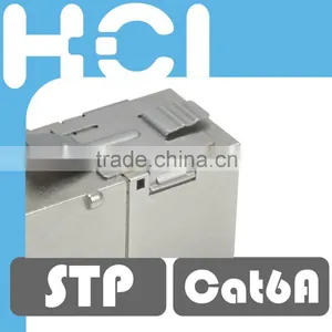 RJ45 Cat6A 180 Degree Shielded STP Straight Keystone Coupler thumbnail-5